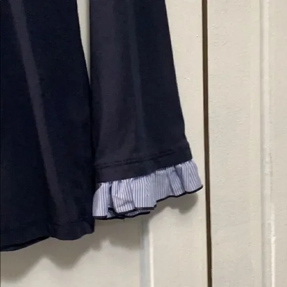 Talbot’s petites sweater navy ruffled top size Mp - Picture 3 of 8